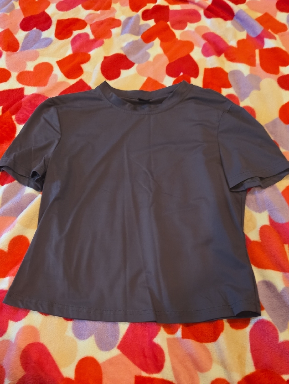 Solid Slate Gray Cropped Tee